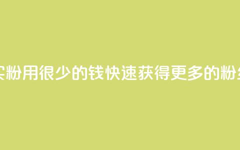 一块钱买1000粉 - 用很少的钱快速获得更多的粉丝!!  第1张 一块钱买1000粉 - 用很少的钱快速获得更多的粉丝!!  第1张