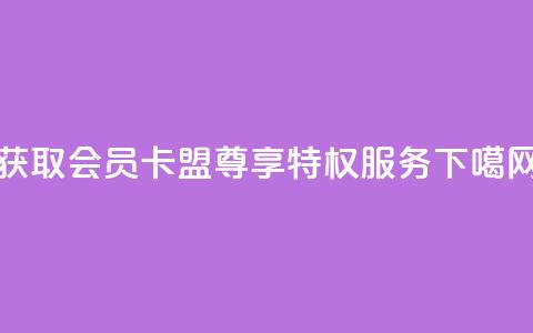 获取VIP会员卡盟，尊享特权服务  第1张