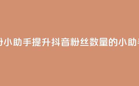 抖音涨粉小助手app(提升抖音粉丝数量的小助手)  第1张 抖音涨粉小助手app(提升抖音粉丝数量的小助手)  第1张