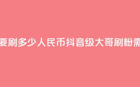 抖音75级大哥需要刷多少人民币(抖音75级大哥刷粉需花多少人民币?)  第1张 抖音75级大哥需要刷多少人民币(抖音75级大哥刷粉需花多少人民币?)  第1张