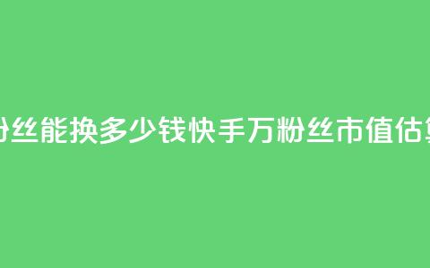 快手1000万粉丝能换多少钱(快手1000万粉丝市值估算)  第1张 快手1000万粉丝能换多少钱(快手1000万粉丝市值估算)  第1张