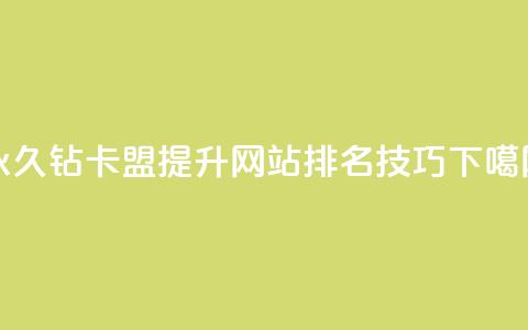 永久钻卡盟，提升网站排名技巧  第1张
