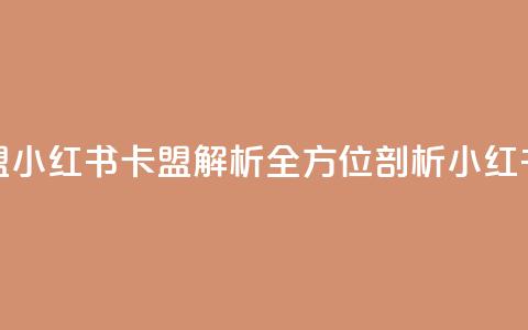 小红书卡盟(小红书卡盟解析全方位剖析小红书卡盟平台)  第1张 小红书卡盟(小红书卡盟解析全方位剖析小红书卡盟平台)  第1张