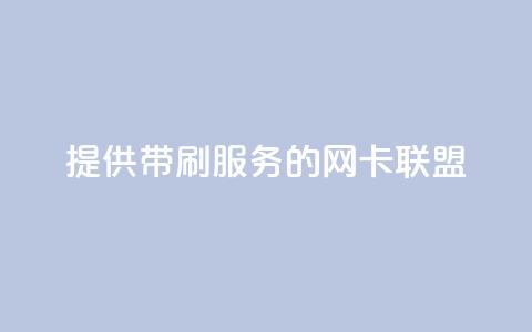 提供QQ带刷服务的网卡联盟  第1张 提供QQ带刷服务的网卡联盟  第1张