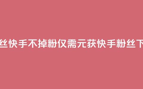 1元3000粉丝快手不掉粉(仅需1元获3000快手粉丝)  第1张 1元3000粉丝快手不掉粉(仅需1元获3000快手粉丝)  第1张