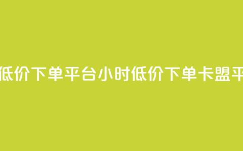 卡盟24小时低价下单平台(24小时低价下单卡盟平台)  第1张 卡盟24小时低价下单平台(24小时低价下单卡盟平台)  第1张