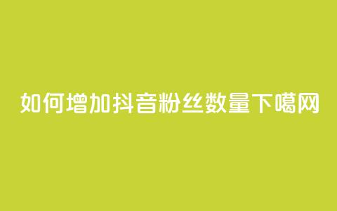 如何增加抖音粉丝数量  第1张 如何增加抖音粉丝数量  第1张