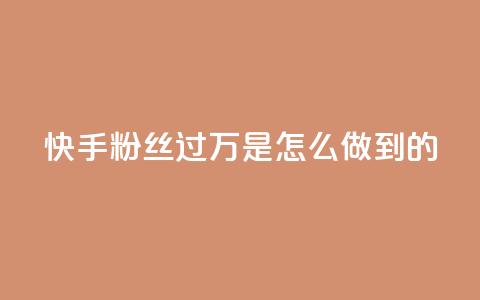 快手粉丝过万是怎么做到的 - 如何让快手粉丝突破万人大关!  第1张 快手粉丝过万是怎么做到的 - 如何让快手粉丝突破万人大关!  第1张