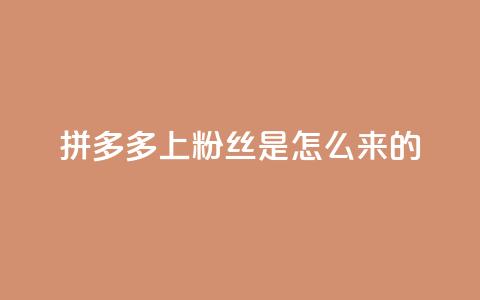 拼多多上粉丝是怎么来的 - 拼多多是如何吸引粉丝的?~  第1张 拼多多上粉丝是怎么来的 - 拼多多是如何吸引粉丝的?~  第1张