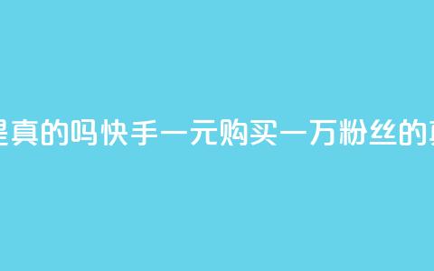 快手一元一万粉丝是真的吗 - 快手一元购买一万粉丝的真实情况揭秘	。  第1张