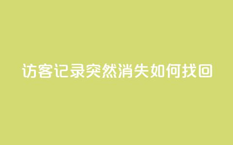 qq访客记录突然消失，如何找回？  第1张