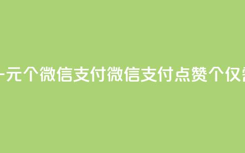 快手点赞一元100个微信支付 - 微信支付点赞100个仅需1元。  第1张