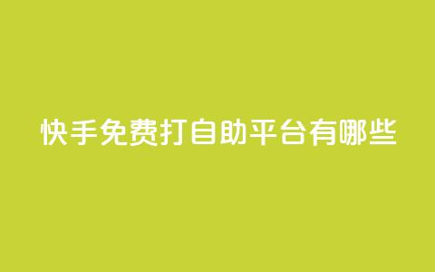 快手免费打call自助平台有哪些 - 快手免费打call平台大揭秘~  第1张 快手免费打call自助平台有哪些 - 快手免费打call平台大揭秘~  第1张
