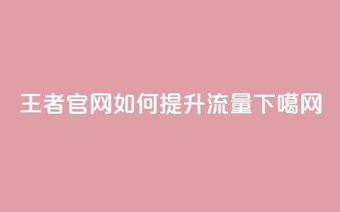 王者官网如何提升流量?  第1张 王者官网如何提升流量?  第1张