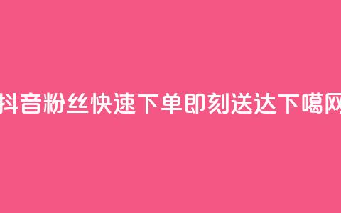 抖音粉丝快速下单即刻送达  第1张 抖音粉丝快速下单即刻送达  第1张