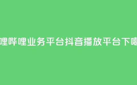 哔哩哔哩业务平台 - 抖音播放平台  第1张 哔哩哔哩业务平台 - 抖音播放平台  第1张