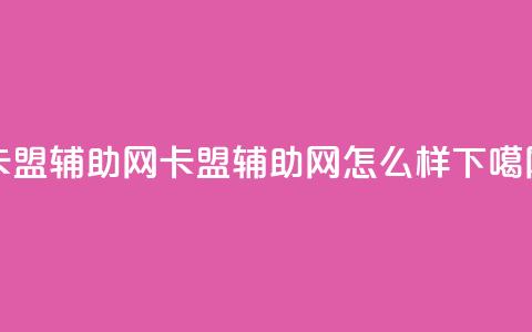 卡盟辅助网(卡盟辅助网怎么样)  第1张 卡盟辅助网(卡盟辅助网怎么样)  第1张