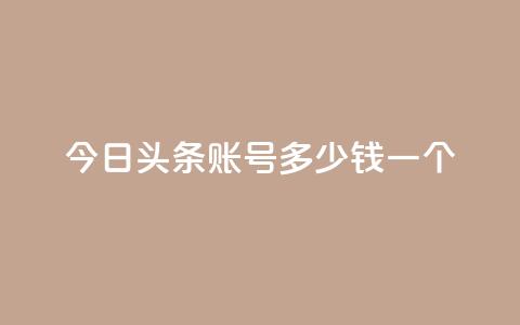 今日头条账号多少钱一个 - 今日头条账号价格曝光!!  第1张 今日头条账号多少钱一个 - 今日头条账号价格曝光!!  第1张