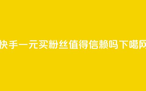快手一元买粉丝值得信赖吗?  第1张 快手一元买粉丝值得信赖吗?  第1张