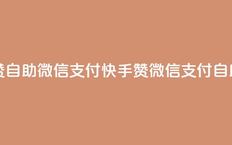 快手赞自助微信支付(快手赞微信支付自助使用)  第1张