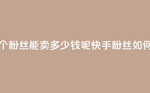 快手1000个粉丝能卖多少钱呢(快手1000粉丝如何赚钱)  第1张 快手1000个粉丝能卖多少钱呢(快手1000粉丝如何赚钱)  第1张
