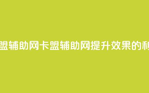 卡盟辅助网(卡盟辅助网:提升SEO效果的利器) 第1张 卡盟辅助网(卡盟辅助网:提升SEO效果的利器) 第1张
