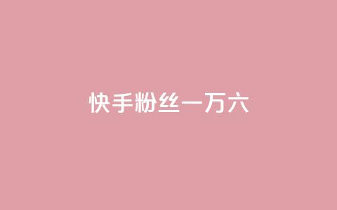 快手粉丝一万六 - 快手粉丝突破一万六的秘诀分享~  第1张 快手粉丝一万六 - 快手粉丝突破一万六的秘诀分享~  第1张