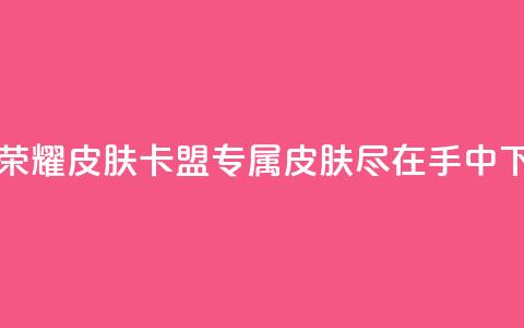 王者荣耀皮肤卡盟 专属皮肤尽在手中  第1张 王者荣耀皮肤卡盟 专属皮肤尽在手中  第1张