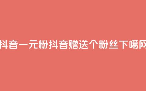 抖音一元1000粉(抖音赠送1000个粉丝)  第1张 抖音一元1000粉(抖音赠送1000个粉丝)  第1张