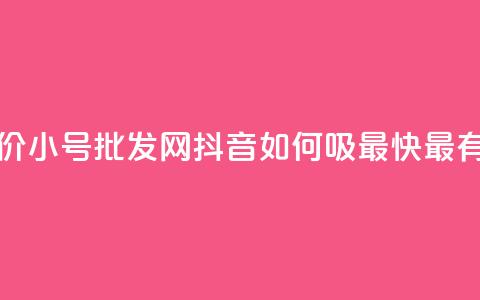 小红书低价小号批发网 - 抖音如何吸最快最有效  第1张 小红书低价小号批发网 - 抖音如何吸最快最有效  第1张