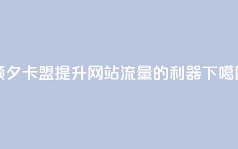 颜夕卡盟——提升网站流量的利器  第1张 颜夕卡盟——提升网站流量的利器  第1张