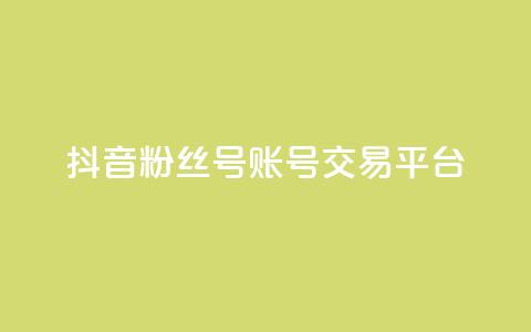 抖音粉丝号账号交易平台 - 抖音粉丝账号交易平台全解揭秘~  第1张 抖音粉丝号账号交易平台 - 抖音粉丝账号交易平台全解揭秘~  第1张