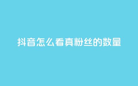 抖音怎么看真粉丝的数量 - 如何在抖音上查看真实粉丝数量!  第1张 抖音怎么看真粉丝的数量 - 如何在抖音上查看真实粉丝数量!  第1张