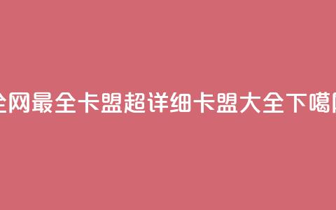 全网最全卡盟：超详细卡盟大全  第1张