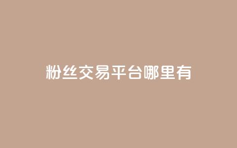 粉丝交易平台哪里有 - 哪里可以找到粉丝交易平台!  第1张 粉丝交易平台哪里有 - 哪里可以找到粉丝交易平台!  第1张