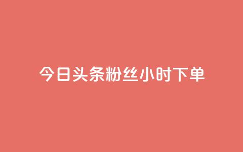 今日头条粉丝24小时下单 - 今日头条24小时内粉丝下单新热点解析!  第1张 今日头条粉丝24小时下单 - 今日头条24小时内粉丝下单新热点解析!  第1张