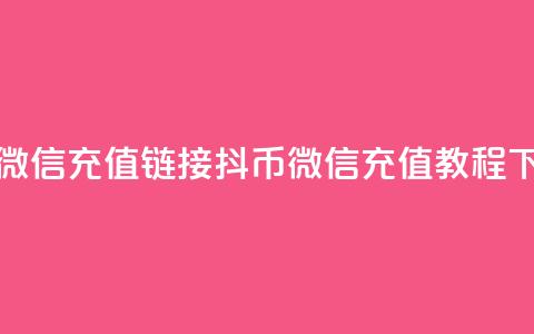 抖币微信充值链接 - 抖币微信充值教程!  第1张 抖币微信充值链接 - 抖币微信充值教程!  第1张