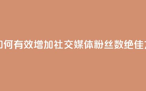 涨粉丝的方法和技巧 - 如何有效增加社交媒体粉丝数:绝佳方法和实用技巧~  第1张 涨粉丝的方法和技巧 - 如何有效增加社交媒体粉丝数:绝佳方法和实用技巧~  第1张