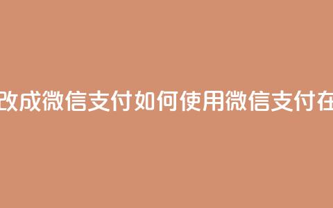 快手买东西如何改成微信支付 - 如何使用微信支付在快手购物!  第1张 快手买东西如何改成微信支付 - 如何使用微信支付在快手购物!  第1张