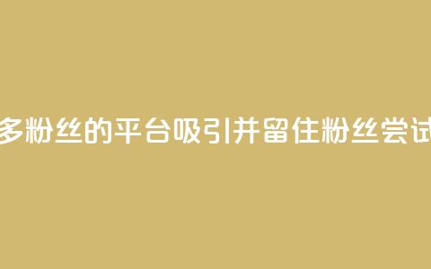 粉丝平台 - 打造更多粉丝的平台	，吸引并留住粉丝？尝试这些策略!  第1张