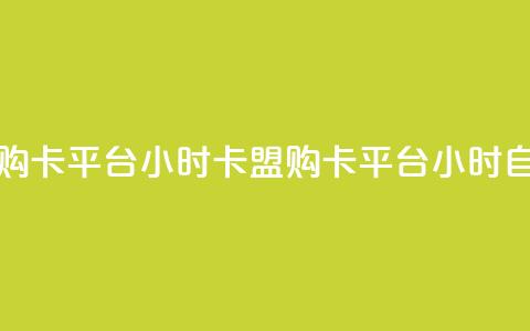 卡盟自助购卡平台24小时(卡盟购卡平台24小时自助)  第1张 卡盟自助购卡平台24小时(卡盟购卡平台24小时自助)  第1张