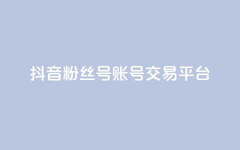 抖音粉丝号账号交易平台 - 抖音账户买卖平台全面分析与指南!  第1张 抖音粉丝号账号交易平台 - 抖音账户买卖平台全面分析与指南!  第1张
