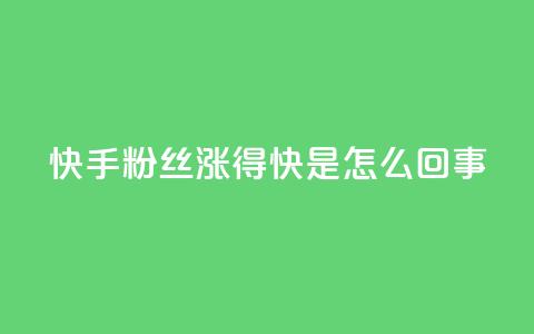 快手粉丝涨得快是怎么回事,自助下单平台 - 抖音点赞充值链接 qq空间点赞  第1张 快手粉丝涨得快是怎么回事,自助下单平台 - 抖音点赞充值链接 qq空间点赞  第1张