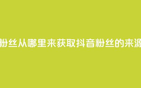 抖音粉丝从哪里来获取(抖音粉丝的来源解析)  第1张 抖音粉丝从哪里来获取(抖音粉丝的来源解析)  第1张