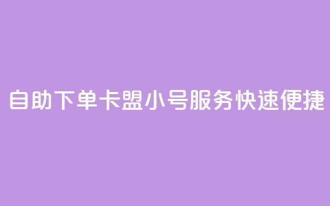 自助下单卡盟小号服务快速便捷  第1张 自助下单卡盟小号服务快速便捷  第1张