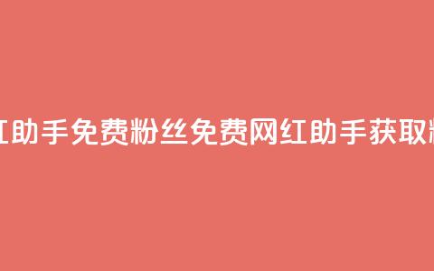 网红助手免费粉丝(免费网红助手获取粉丝)  第1张 网红助手免费粉丝(免费网红助手获取粉丝)  第1张