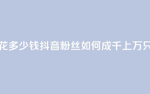 抖音粉丝一千花多少钱(抖音粉丝如何成千上万只花少钱?)  第1张 抖音粉丝一千花多少钱(抖音粉丝如何成千上万只花少钱?)  第1张
