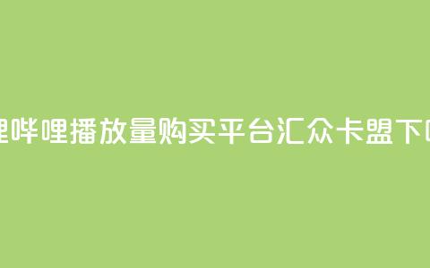 哔哩哔哩播放量购买平台 - 汇众卡盟  第1张 哔哩哔哩播放量购买平台 - 汇众卡盟  第1张
