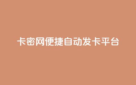 卡密网——便捷自动发卡平台  第1张 卡密网——便捷自动发卡平台  第1张