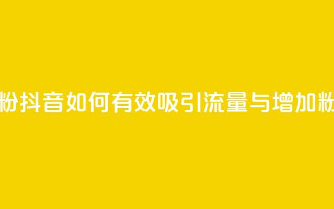 抖音怎么引流量涨粉 - 抖音如何有效吸引流量与增加粉丝技巧分享!  第1张 抖音怎么引流量涨粉 - 抖音如何有效吸引流量与增加粉丝技巧分享!  第1张